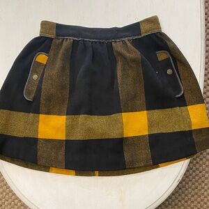 Free People Black and Yellow Plaid Mini Skirt